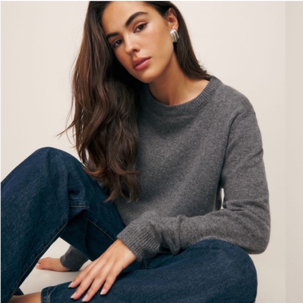 Reformation Cashmere Boyfriend Sweater Gray Size XS/S